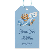 Time Flies BLUE Aeroplane Teddy Bear 1st Birthday