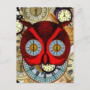 Time Flies Clocks Postcard