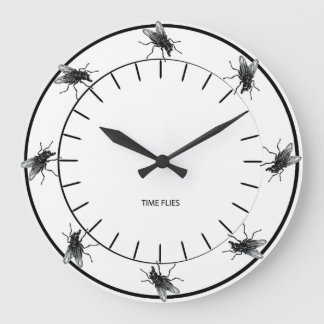 Time Flies Large Clock