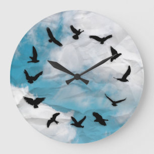 Time Flies Minimalist Novelty Bird Wall Clock