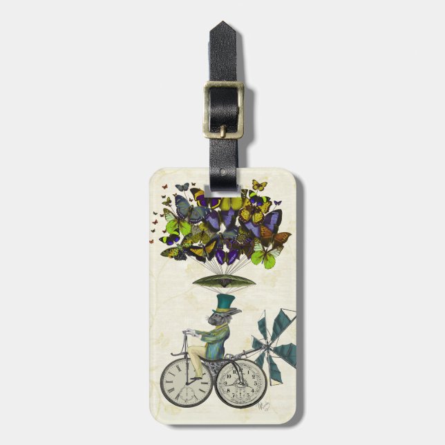 Time Flies Rabbit 3 Luggage Tag (Front Vertical)