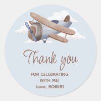 Time Flies Vintage Travel Blue Aeroplane