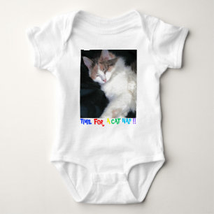 TIME FOR A CAT NAP!! BABY BODYSUIT