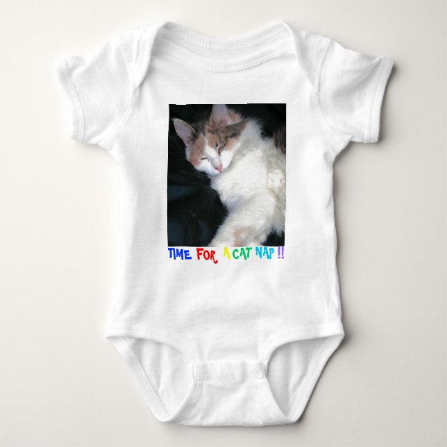 TIME FOR A CAT NAP!! BABY BODYSUIT (Front)