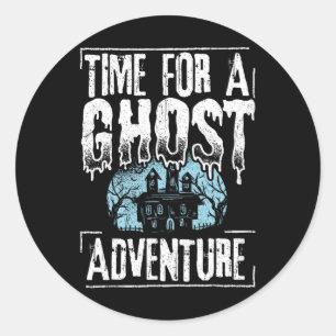 Time For A Ghost Adventure - Halloween Spooky Para Classic Round Sticker