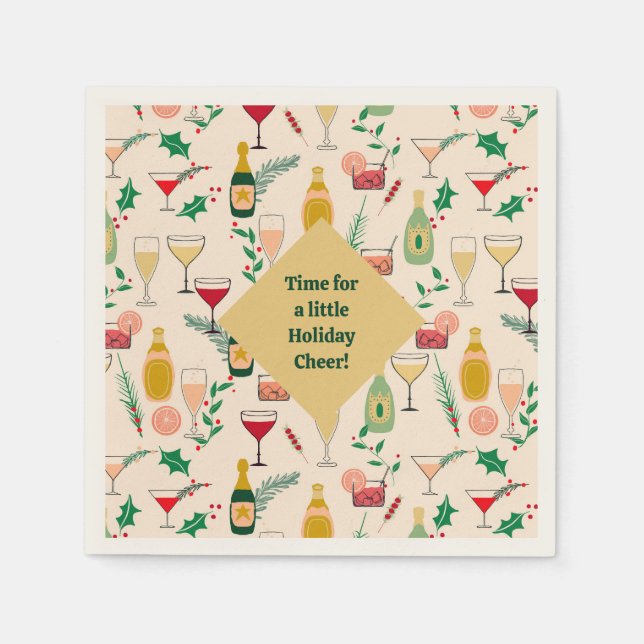 Time for a Little Cheer Holiday Party  Napkin (Front)