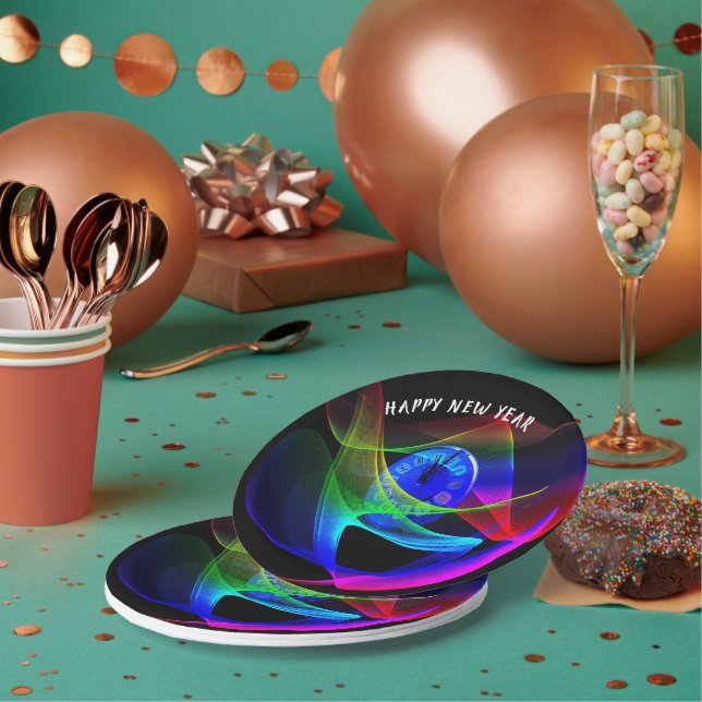 Time for a New Year’s Eve Party Paper Plate (Multi)