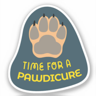 "Time for a Pawdicure" dog care navy, lemon, aqua