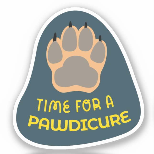 "Time for a Pawdicure" dog care navy, lemon, aqua (Front)