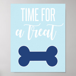 Time for a Treat Puppy Party Sign Blue
