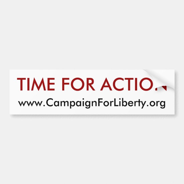 Time For Action bumper sticker! Sticker (Front)