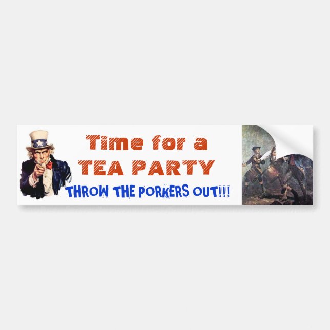 Time for Another Tea Party America! Bumper Sticker (Front)