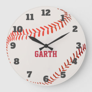 Time For Baseball Large Clock