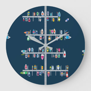 Time for Boating Large Clock