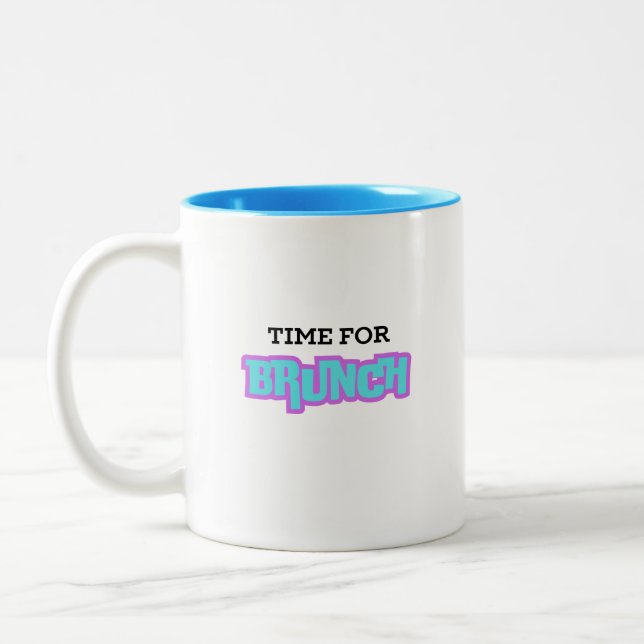 Time for Brunch Two-Tone Coffee Mug (Left)