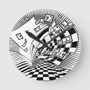 Time for Checks to Come in the Mail Colouring Cloc Round Clock