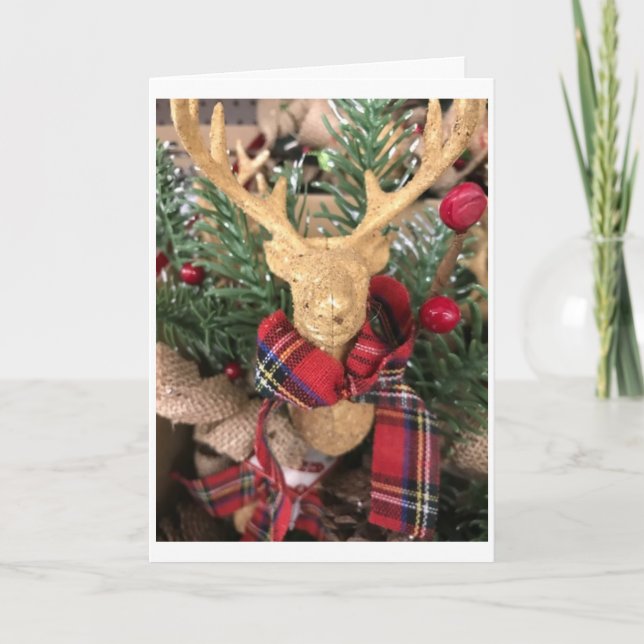 TIME FOR "CHEER" &  A "REINDEER" *MERRY CHRISTMAS* HOLIDAY CARD (Front)