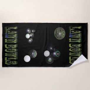 Time For Lawn Bowls, Beach Towel