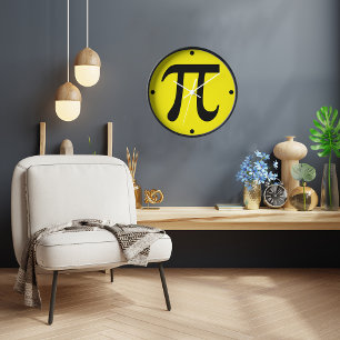 Time For Pi Wall Clock with  Black Wood Frame