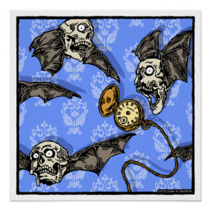 Time For Skull Bats - Pop Goth Nightmare Surreal Poster