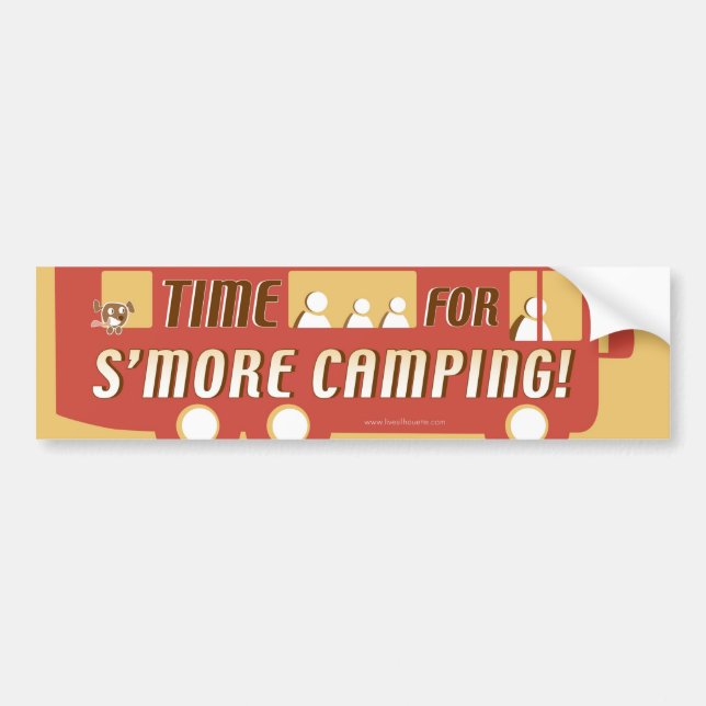 "Time for s'more camping!" Bumper Sticker (Front)