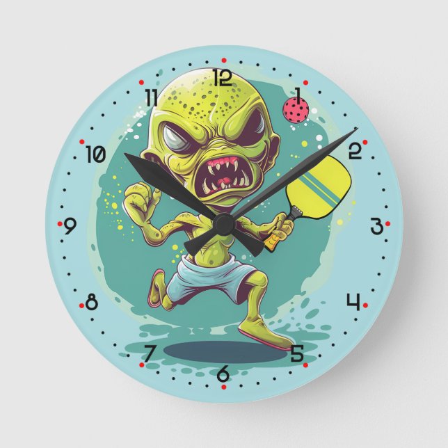 Time for Space Rage Rally Pickleball  Round Clock (Front)