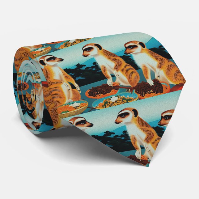 Time For Tacos Meerkat Style, Neck Tie (Rolled)
