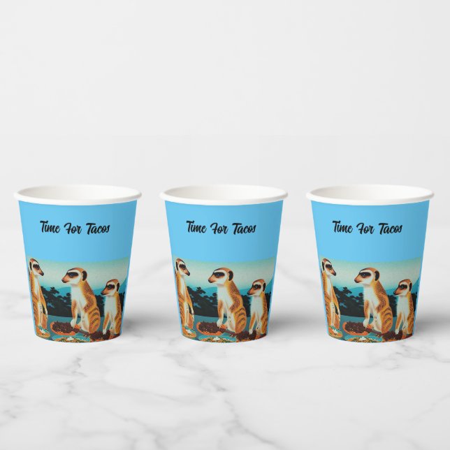 Time For Tacos Meerkat Style, Paper Cups (Multi)