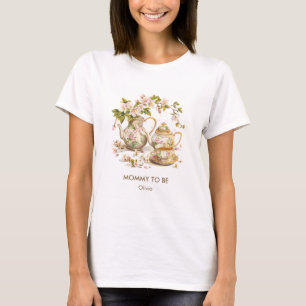  Time for Tea / A Baby is Brewing Baby Shower Mama T-Shirt