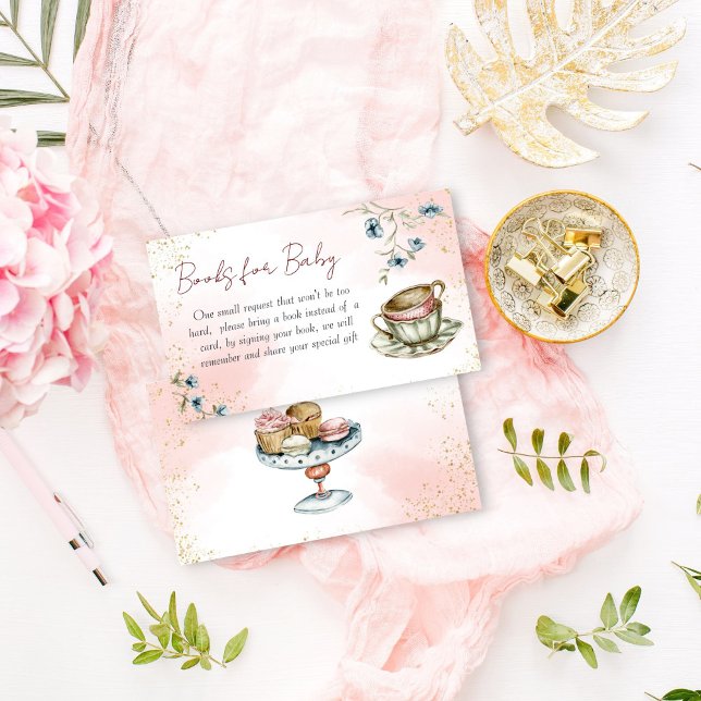 Time for tea baby shower book request enclosure card (Time for tea baby shower book request enclosure card baby is brewing baby shower books for baby)