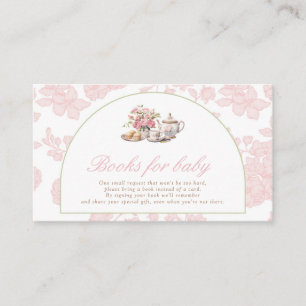 Time for Tea Baby Shower Books for Baby 3.5x2 Enclosure Card