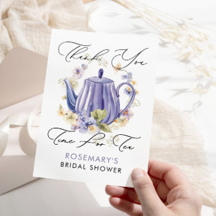 Time For Tea Bridal Shower Handwritten Thank You Card