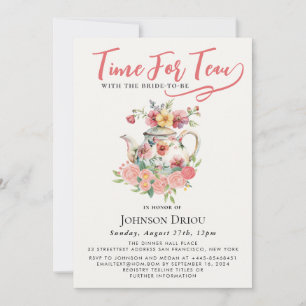 Time For Tea Bridal Shower Party Invitation