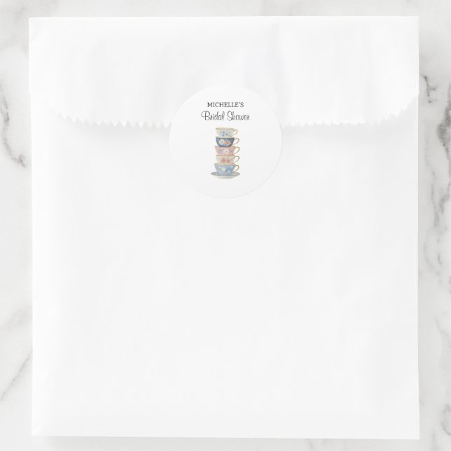 Time for Tea Bridal Shower Sticker (Bag)