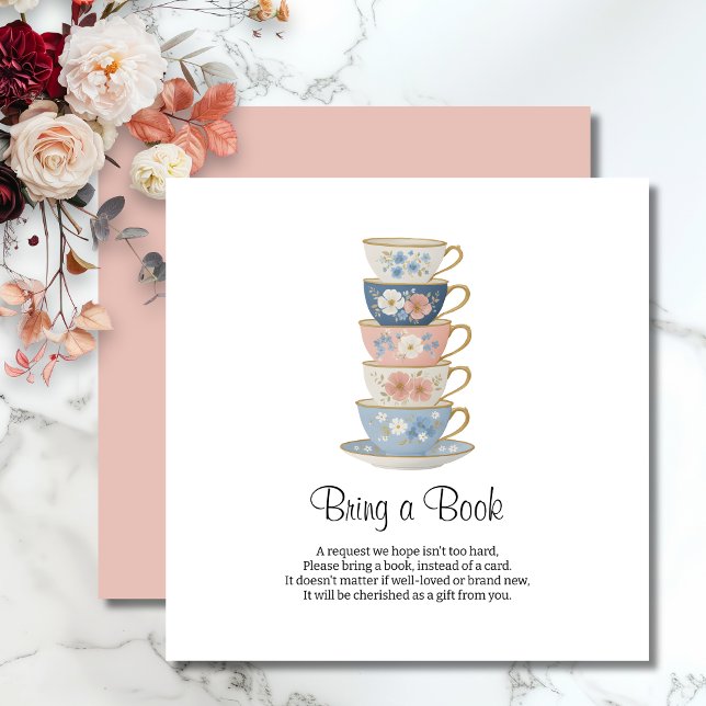 Time for Tea Floral Bridal Shower Enclosure Card (Creator Uploaded)