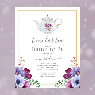 Time For Tea Floral Bridal Shower Invite  Flyer