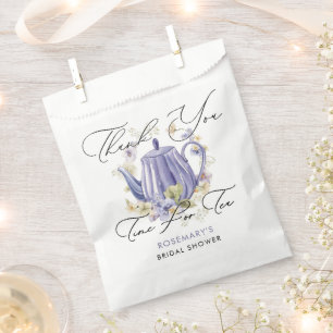 Time For Tea Purple Teapot Bridal Shower Favour Bag