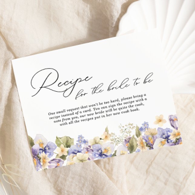 Time For Tea Recipe Bridal Shower Enclosure Card (Creator Uploaded)