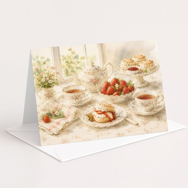 Time for Tea Watercolor Note Card (Creator Uploaded)