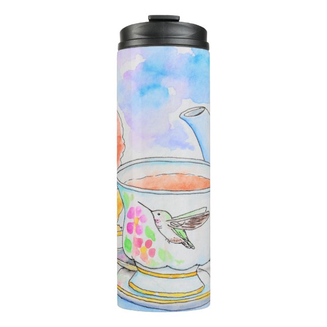 Time for Tea Watercolor Painting Thermal Tumbler (Front)