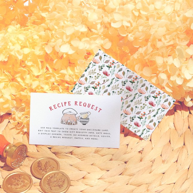 Time For Tea Wildflower Bridal Shower Enclosure Card (Creator Uploaded)