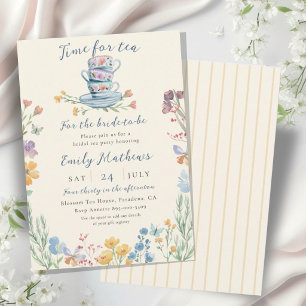 Time for Tea Wildflower Bridal Shower  Invitation