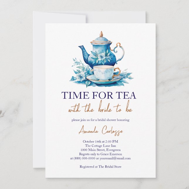 Time For Tea With The Bride To Be Bridal shower Invitation (Front)