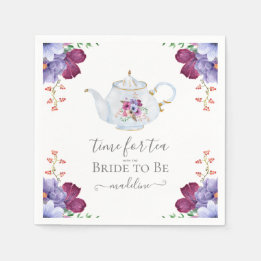 Time for Tea With the Bride To Be Bridal Shower Napkin
