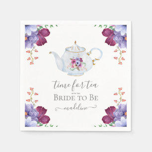 Time for Tea With the Bride To Be Bridal Shower  Napkin