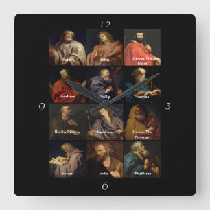 Time For The Apostles Square Wall Clock