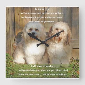 Time for the boys square wall clock