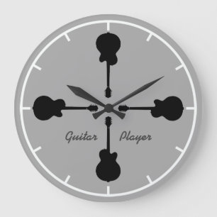 time for the guitarist to play guitar large clock
