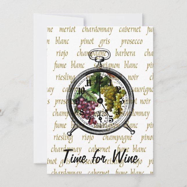 "Time for Wine" Grapes Invitation (Front)