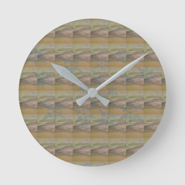 Time for winter snowflakes on the Seashore Round Clock (Front)
